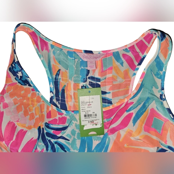 Lilly Pulitzer Alyssa Silk Pineapple Cami Tank Top NWT Multicolor Sz XS - Picture 10 of 11